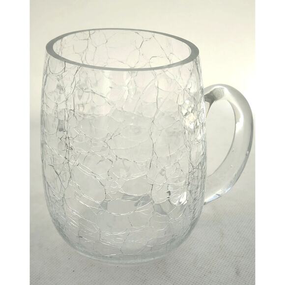 MUG/CUP-Clear-Crackle Finish-Large-Unique-Holds 20 oz (2.5 cups) - Picture 4 of 9